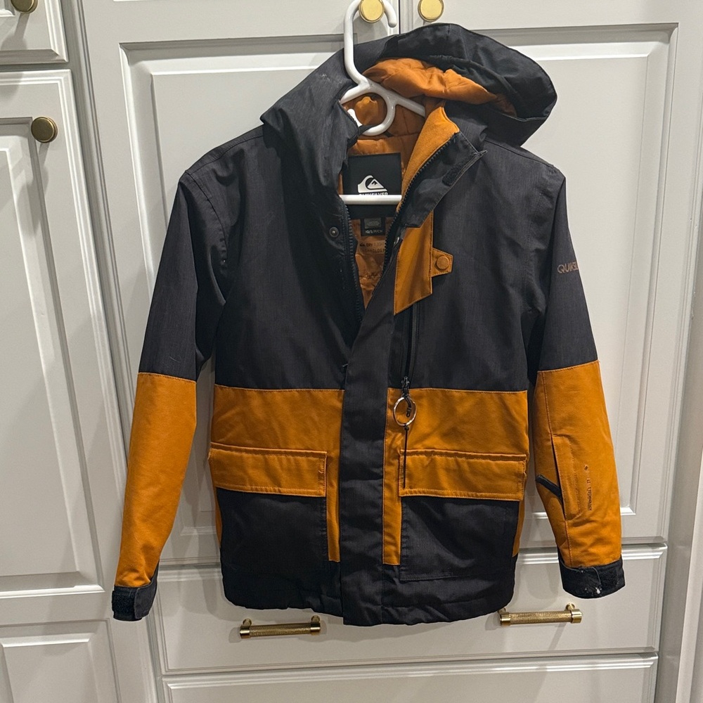 Quiksilver Two-Tone Black and Orange Ski Jacket